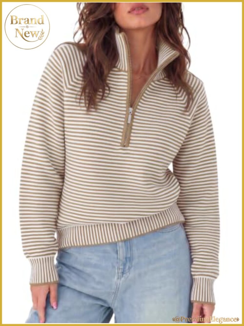 Oversized Quarter Zip Sweater Knit Pullover Loungewear